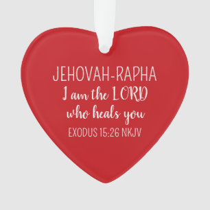 Lord Who Heals Red and White Simple Christian Ornament