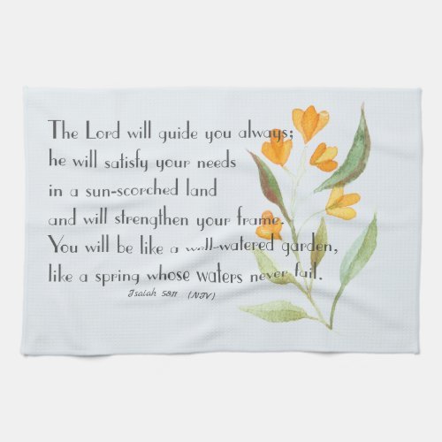 Lord Will Guide You Bible Verse Kitchen Towel