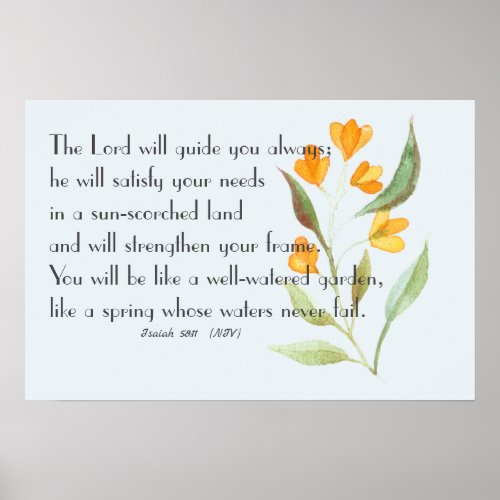 Lord Will Guide You Bible Verse Poster