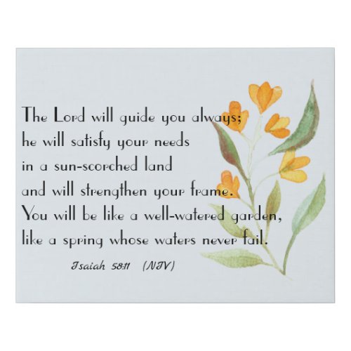 Lord Will Guide You Faux Canvas Print