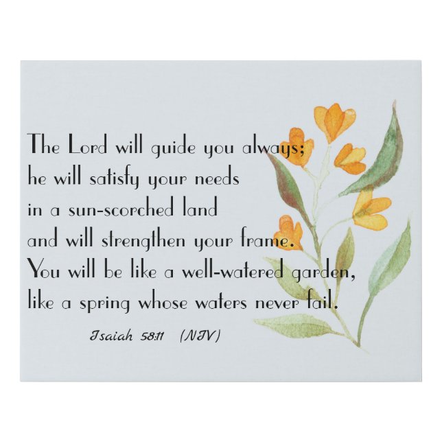 Lord Will Guide You Faux Canvas Print (Front)