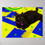 Lordie With Cat Paw Prints Rug Poster at Zazzle
