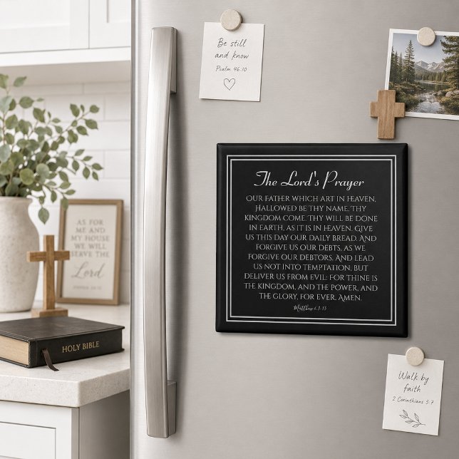 Lord's Prayer Black White Scripture Magnet (Creator Uploaded)