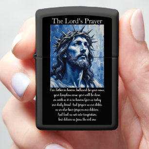Lord's Prayer Blue Palette Knife Christ Sanctuary Zippo Lighter