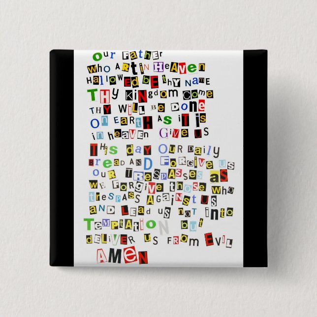 Lord's Prayer Button (Front)