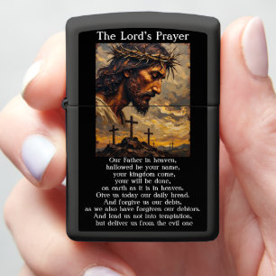 Lord's Prayer Calvary Sunset Grace Artwork Zippo Lighter
