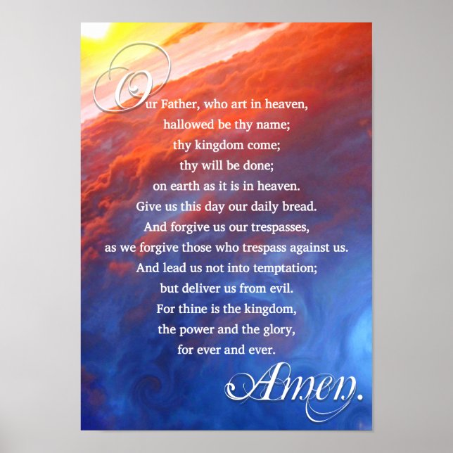 Lords Prayer Christian Inspirational Spiritual Poster (Front)