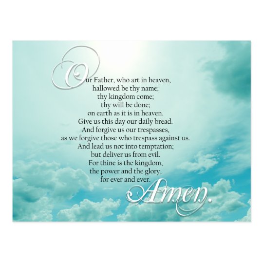 Lords Prayer Christian Spiritual Postcard | Zazzle.com