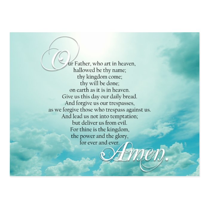 Lords Prayer Christian Spiritual Postcard 