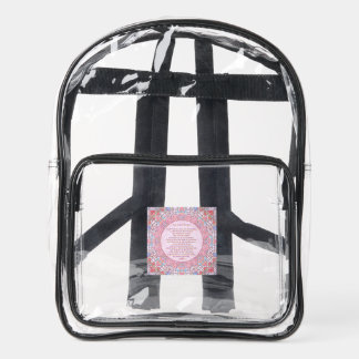 Lords Prayer Clear Backpack