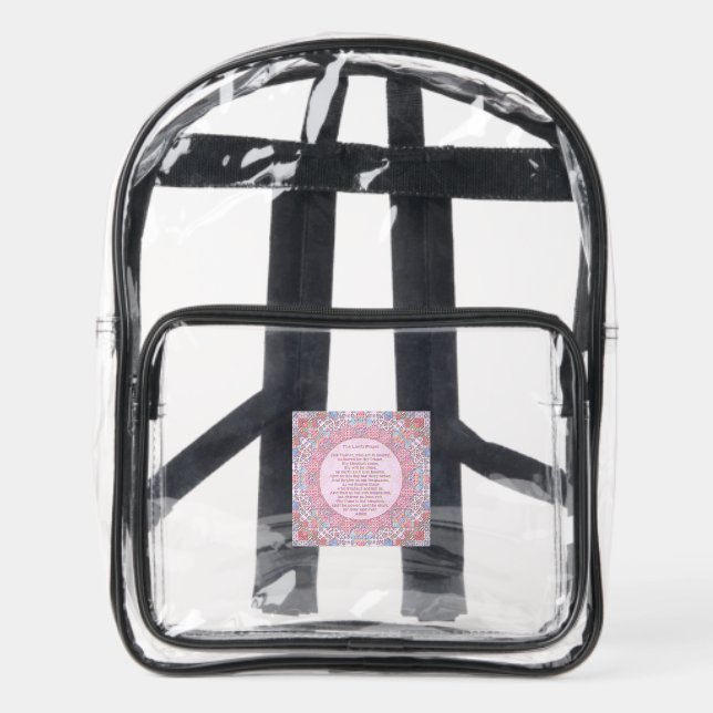 Lords Prayer Clear Backpack (Front)
