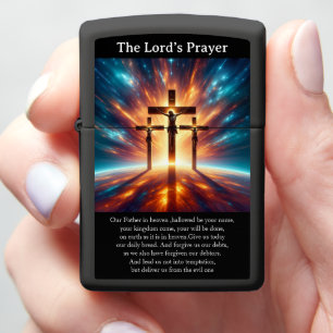 Lord's Prayer Cosmic Eternal Three Crosses Artwork Zippo Lighter