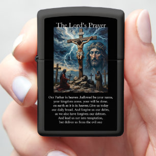 Lord's Prayer Crucifixion Lightning Storm Calvary Zippo Lighter