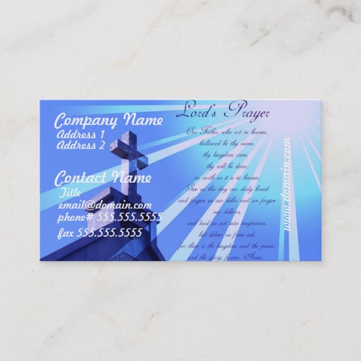 Customizable Lord's Prayer Design Business Cards