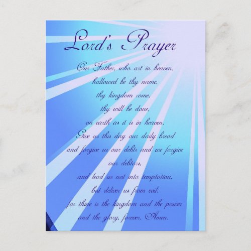 Lords Prayer Design Postcard