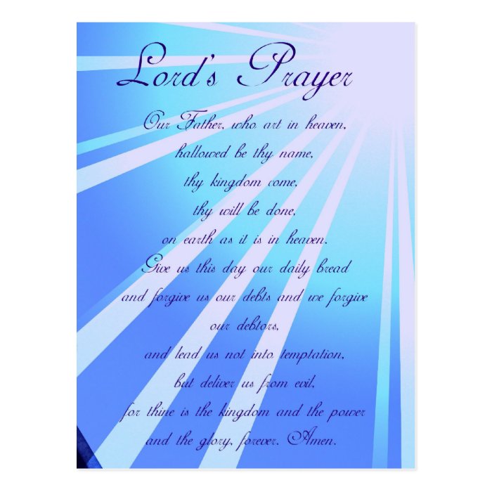 Lord's Prayer Design Postcard