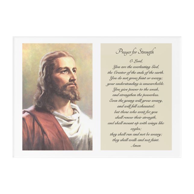 Lord's Prayer for Strength Acrylic Print (Front)