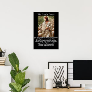 Lord's Prayer Good Shepherd Flock Artwork Poster