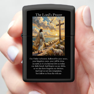 Lord's Prayer Good Shepherd Sheep Sunrise Zippo Lighter