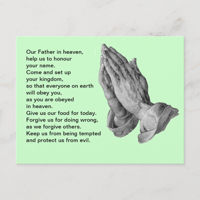 Lord's Prayer Green Postcard (Front)