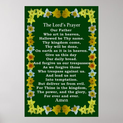 Lords Prayer in a Daffodil Frame Poster