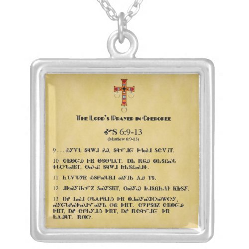 LORDS PRAYER IN CHEROKEE SILVER PLATED NECKLACE
