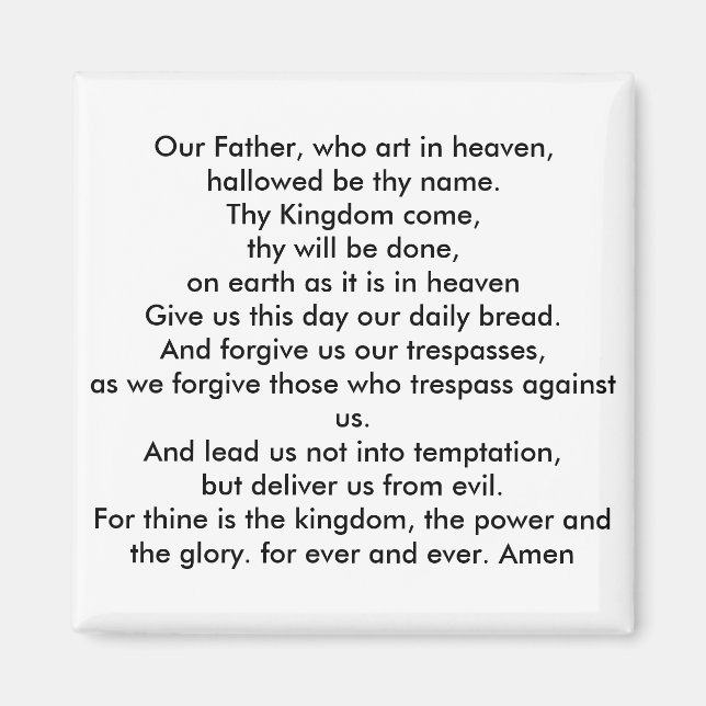 Lords prayer magnet (Front)