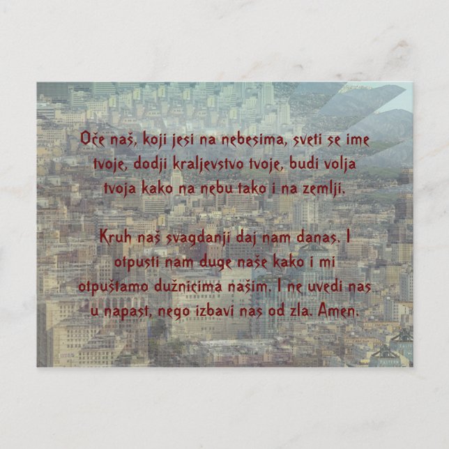 Lord's Prayer Over the City of Angels Postcard (Front)