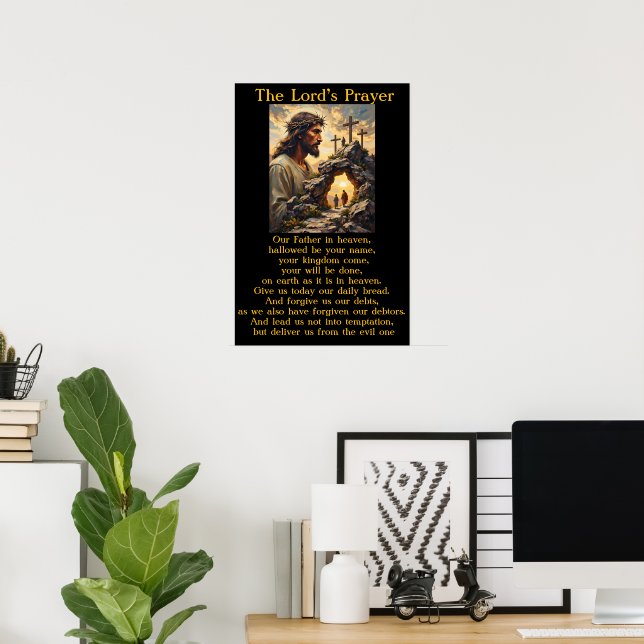 Lord's Prayer Resurrection Dawn Salvation Artwork Poster (Home Office)