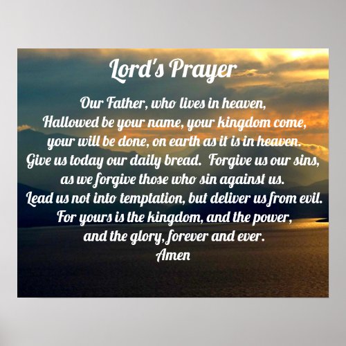 Lords Prayer Scenic Christian Poster