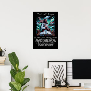 Lord's Prayer Scripture Open Bible Shoreline Poster