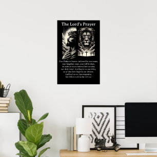  Lord's Prayer Sovereign Grace Monochromatic Art Poster