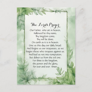 Lord's Prayer Watercolor Botanical Poster Print Postcard