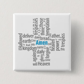 Lord's Prayer Word Cloud Pinback Button
