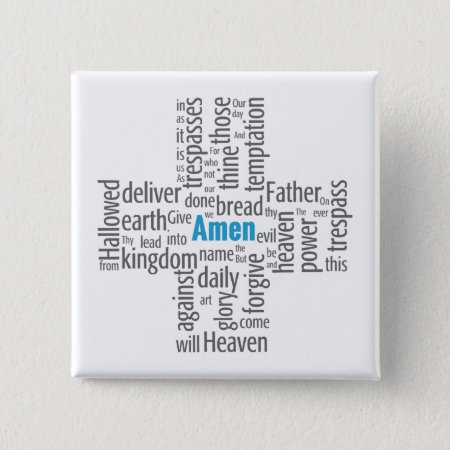 Lord's Prayer Word Cloud Pinback Button