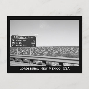 Lordsburg New Mexico Black and White Photograph Postcard