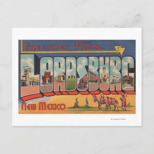 Lordsburg New Mexico _ Large Letter Scenes Postcard