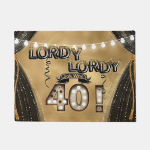 Lordy Lordy Look Who's 40 Birthday Balloons Doormat