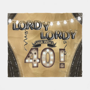 Lordy Lordy Look Who's 40 Birthday Balloons Fleece Blanket
