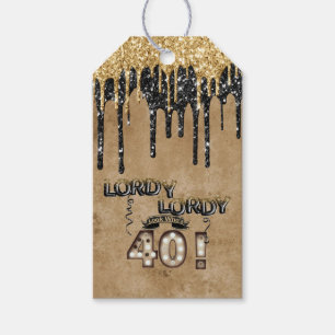 Lordy Lordy Look Who's 40 Birthday Balloons Gift Tags