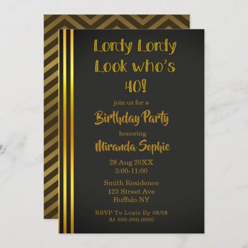 Lordy Lordy Looks Whos 40 Birthday Invitations