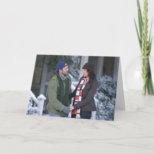 Lorelai  Luke Holding Hands in the Snow Card