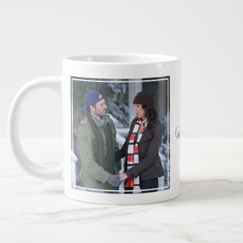 Lorelai  Luke Holding Hands in the Snow Giant Coffee Mug