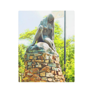 Lorelei Rhine River Statue Painting Effect Metal Print