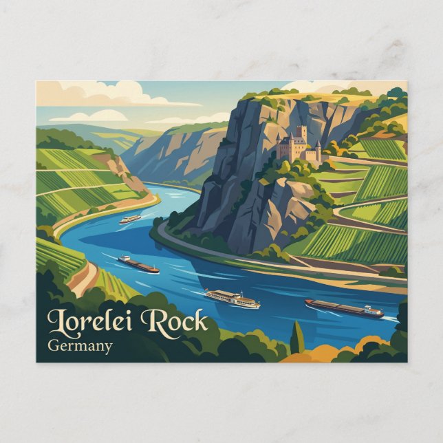 Lorelei Rock Germany Postcard (Front)