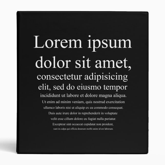 Lorem Ipsum 3 Ring Binder (Front)