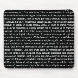 Lorem Ipsum Black Mouse Pad