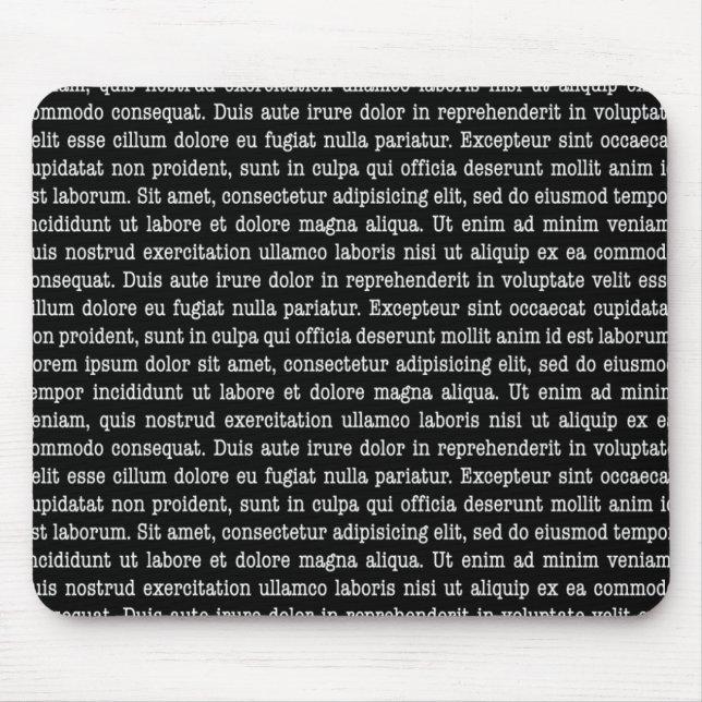Lorem Ipsum Black Mouse Pad (Front)