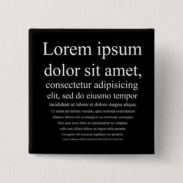 Lorem Ipsum Pinback Button (Front)