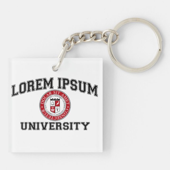 Lorem Ipsum University College Alumni Dummy Latin Keychain (Back)